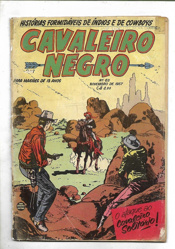 Cavaleiro Negro Nº 63 Ano 1957 Rge Rio Grafica Original (Usado)