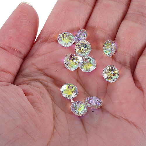 40 Cuentas De Cristal Facetado: Cuentas De Diamantes De Imit