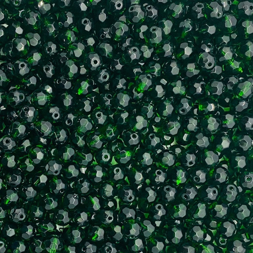 300 Miçangas Contas De Cristal Vidro 8mm Umbanda E Candomble Cor Verde-escuro