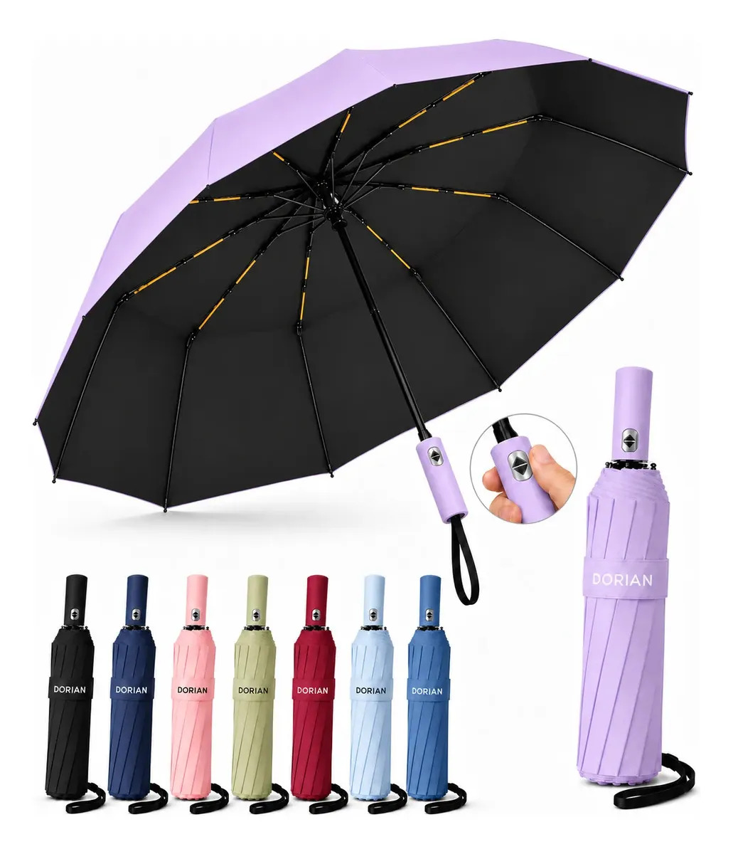 Guarda Chuva Abre E Fecha Automático Reforçado Uv Resistente Lilás