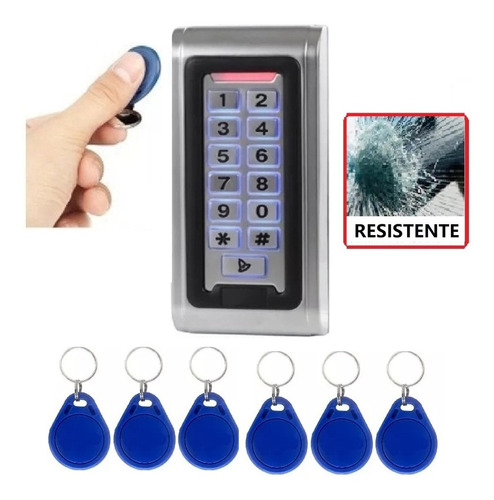 Teclado Control Acceso Metalico Muy Resistente + Llaveros Pf