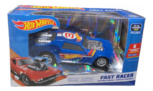 Hot Wheels Auto A Friccion Fast Racer Azul 13cm