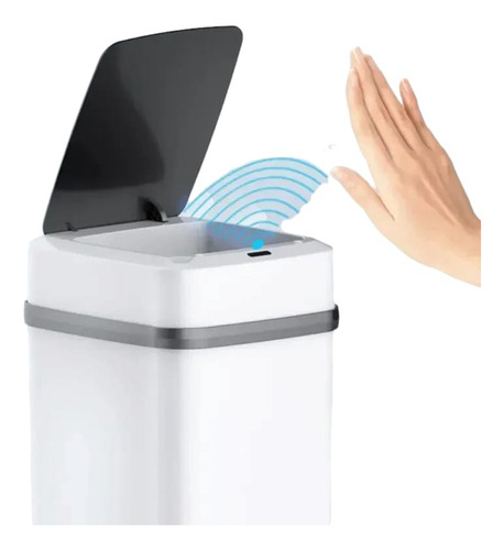 Lixeira Automática Abre Fecha Cozinha Banheiro Top 13 Litros Cor Branco