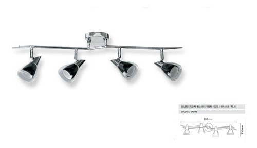 Imagen 7 de 9 de Araña Plafón Max Cromo 3 Luces Ge Rulo Móvil Apto Led