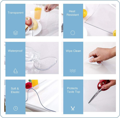 Protector De Mesa Etechmart Transparente 61cm Diámetro