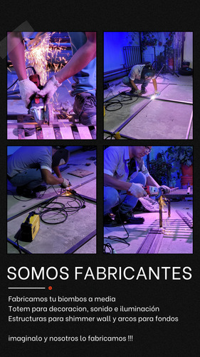 Cabina Dj Biombo 4 Paneles De Hierro Con Bisagras Y Tela