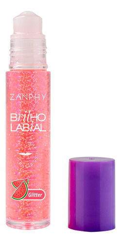 Brilho Labial Rollon Linha Labios Morango Com Glitter Zanphy