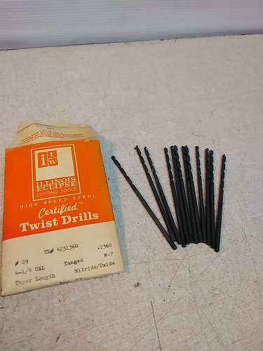 Lot Of 12 Itw Illinois Eclipse Twist Drills 4231360 Cct
