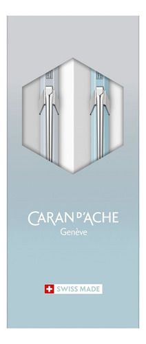 Estojo Presente Caneta E Lapiseira Caran Dache Blue Lagoon