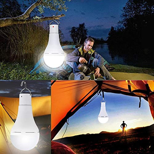 Bombilla Afoskce Luz Solar Al Aire Libre Recargable Con Ener