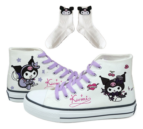 Zapatos Altos De Lona Sanrio Anime Kuromi Cinnamoroll Para M