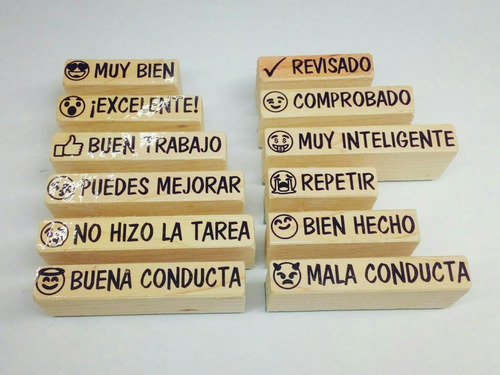 Sellos Emojis Didácticos Español 12 Sellitos De Goma Em-2