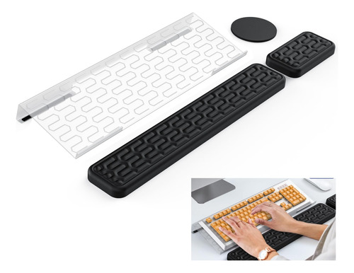 Honkid Soporte Para Teclado Computadora Reposamuñeca Mouse