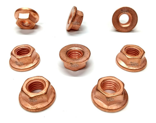 Kit 8 Porca Cobre M8 Coletor Escapamento Gol Saveiro Parati