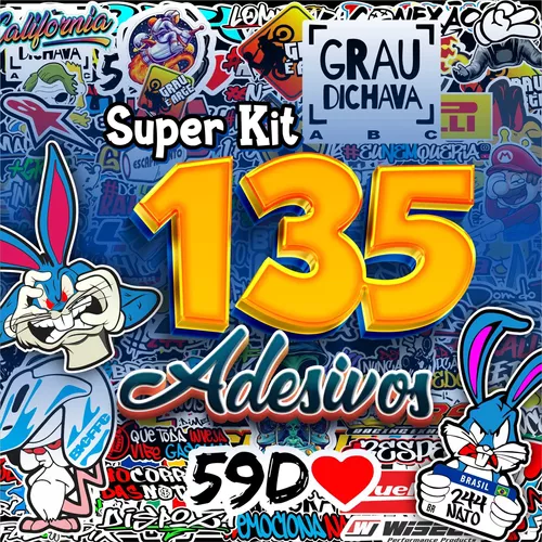 Super Kit 150 Adesivos Moto Bike Carro Grau 244 Motorizada