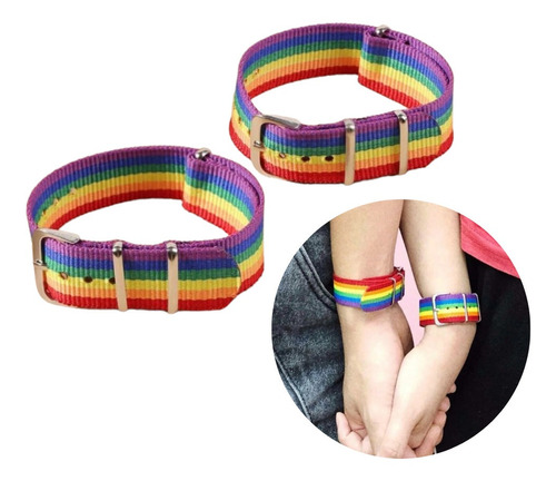 Pack De 2 Pulseras Parejas Multicolor Orgullo Gay 