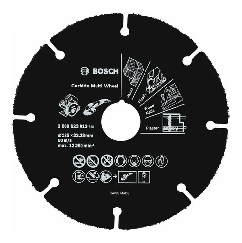 Disco Amoladora Para Corte Madera Y Plástico Bosch 115 Mm