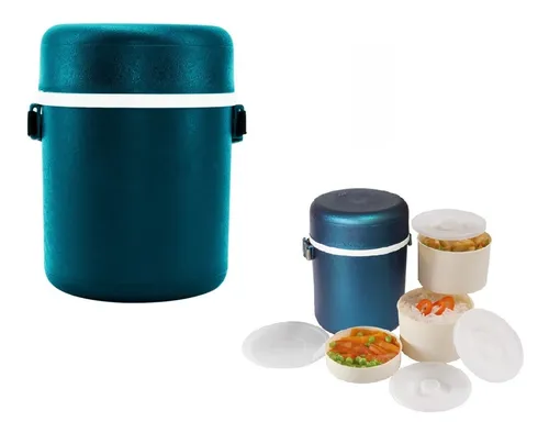 Porta Comida Tupper Térmico Conserva Comida Caliente Azul