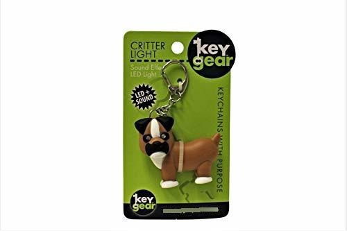 Imagen 2 de 3 de Keygear Boxer Dog Keychain Ring Carabiner With Mini Led Flas