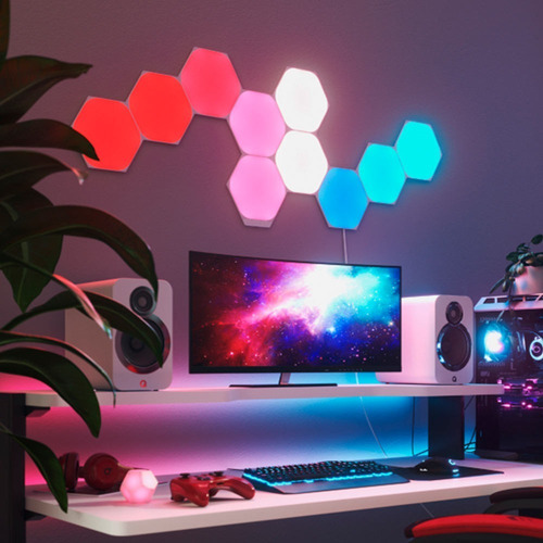 Imagen 3 de 5 de Pack De Expansión Hexagonal 3 Paneles Nanoleaf