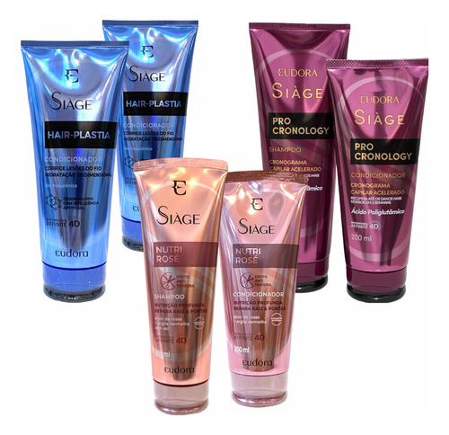  Siàge Shampoo Cond Hair Plastia + Nutri Rosé + Pro Cronology