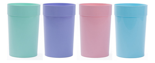 45 Vaso Reutilizable 600cc Fiesta Plastico Previa Color PASTEL