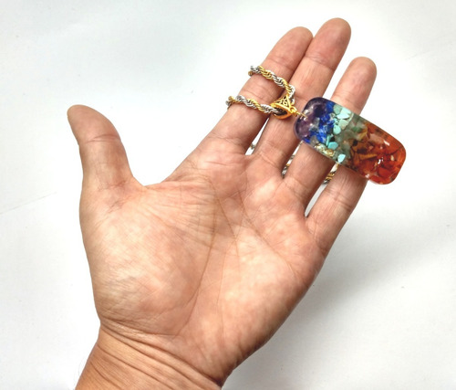 Colar 7 Chakras Orgonite Pedras Coloridas,natureza,c\caixa
