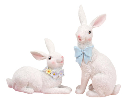 2x Estatua De Conejos Con Lindos Conejos De Conejos,