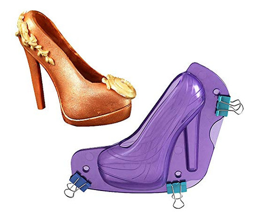 Molde De Chocolate Para Zapatos De Tacón Alto En 3d Con 6 Cl