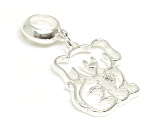 Dije Charm De Plata Perro Con Cubic Plata 925