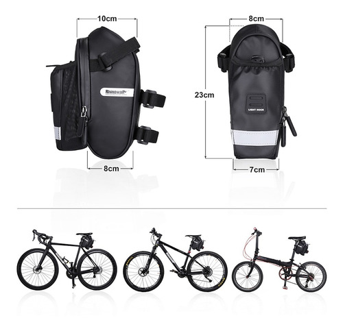 Imagen 4 de 10 de Bolsa Sillín Porta Botella Trasera Para bicicleta
