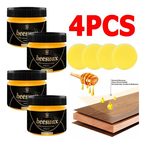 4 Piezas De Cera De Abejas Para Pisos De Madera Para Pulir M