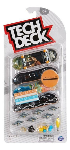 Tech Deck Pack De 4 Finger Skate Patineta Dedos + Accesorios