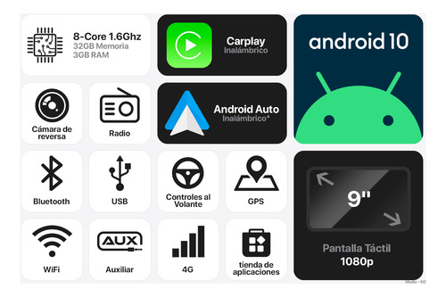 Estereo Jeep Wrangler 2019 Carplay Android Auto Wifi Usb