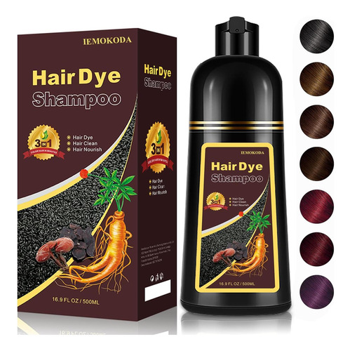 Shampoo De Tintura De Cabelo Vermelho Vinho Escuro, Cobertur