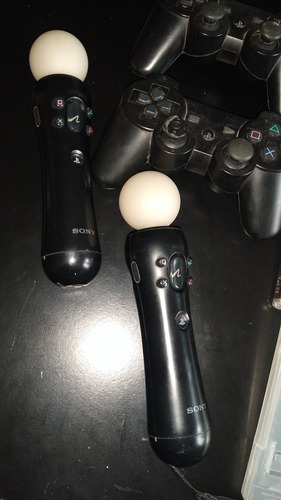 2 Joysticks Move Ps3 + 2 Joysticks Genéricos +juegos Físicos Negro (Usado)