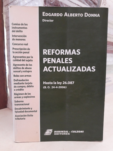 Derecho. Reformas Penales Actualizadas. Edgardo A. Donna (d)