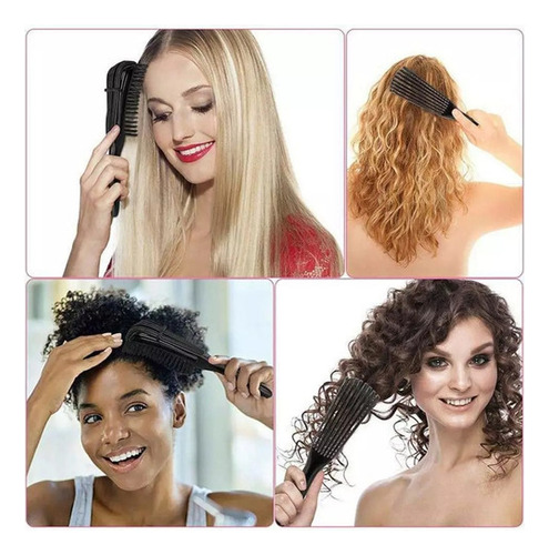 Escova Para Cabelo Cachos Liso Pente Polvo Transição Cor Roxo