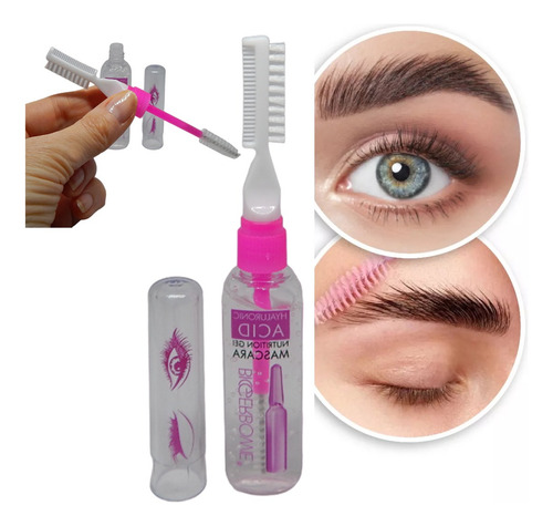 Gel Modelador Para Cejas Doble Cepillo C/ Acido Hialuronico Color Transparente