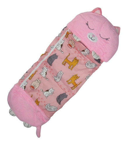 Happy Sleeping Saco De Dormir Para Niños-gato Rosa 130*50cm