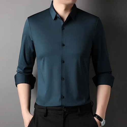 Camisa Casual De Trabajo Para Hombre, Blusa De Seda Para Hom