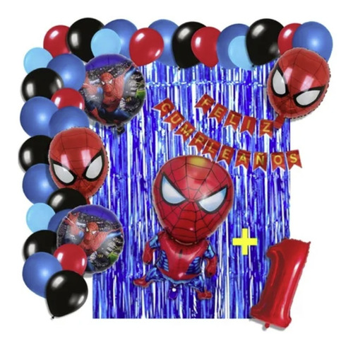 Kit De Decoración Globos Metálicos (48 Piezas) - Spiderman