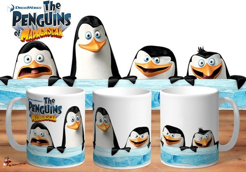 Taza De Ceramica Los Pinguinos De Madagascar Hd Art