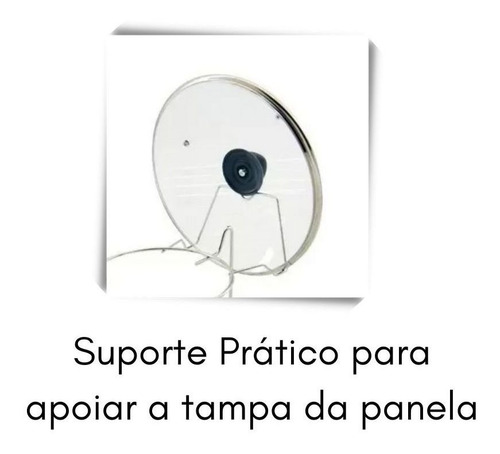 Panela Rechaud Redondo Em Aluminio Com Tampa De Vidro E Alça