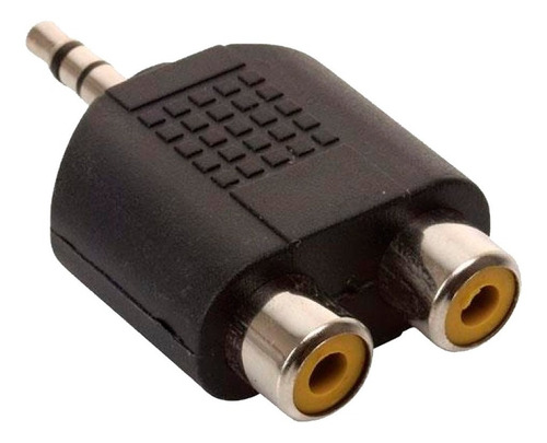 5pz Adaptador 2 Jacks Rca Hembra A Plug 3,5 Mm Macho Estéreo