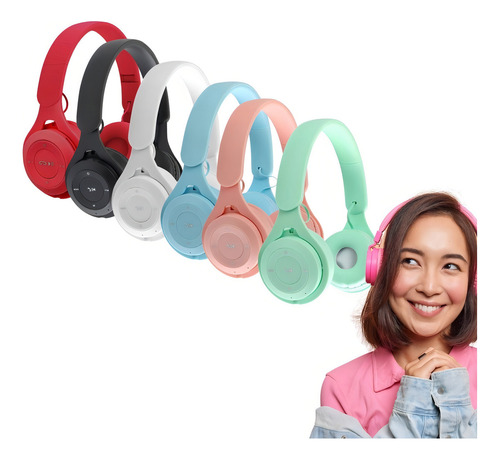 Fone Ouvido Sem Fio Bluetooth Recarregável P2 Sd Fm Rosa