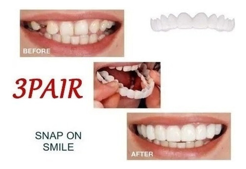 3 Pares De Dentaduras Postizas Artificiales De Silicona