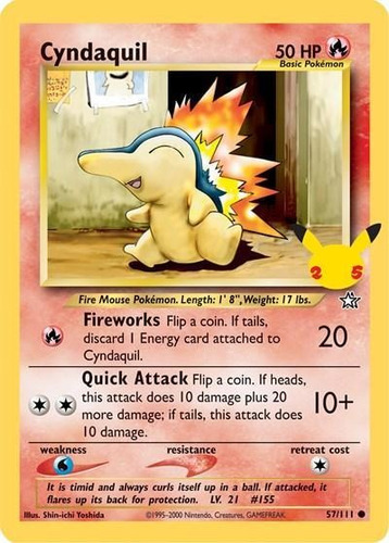Cyndaquil Carta Pokémon Original Jumbo+10 Cartas Comunes