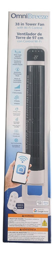 Ventilador De Torre Omnibreeze Wifi Con Control Msi 26 Cm 60 Blanco Negro Plástico 1