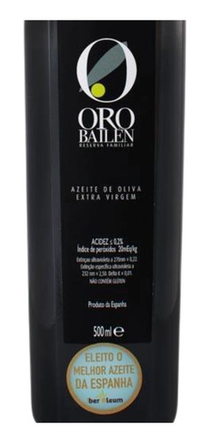 Kit 03 Azeite Oro Bailen Extra Virgem 500 Ml Melhor Espanha